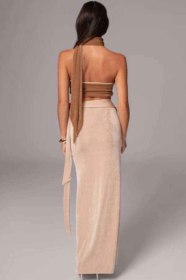 JLUXLABEL Brown/Beige Venus Reversible Skirt Set