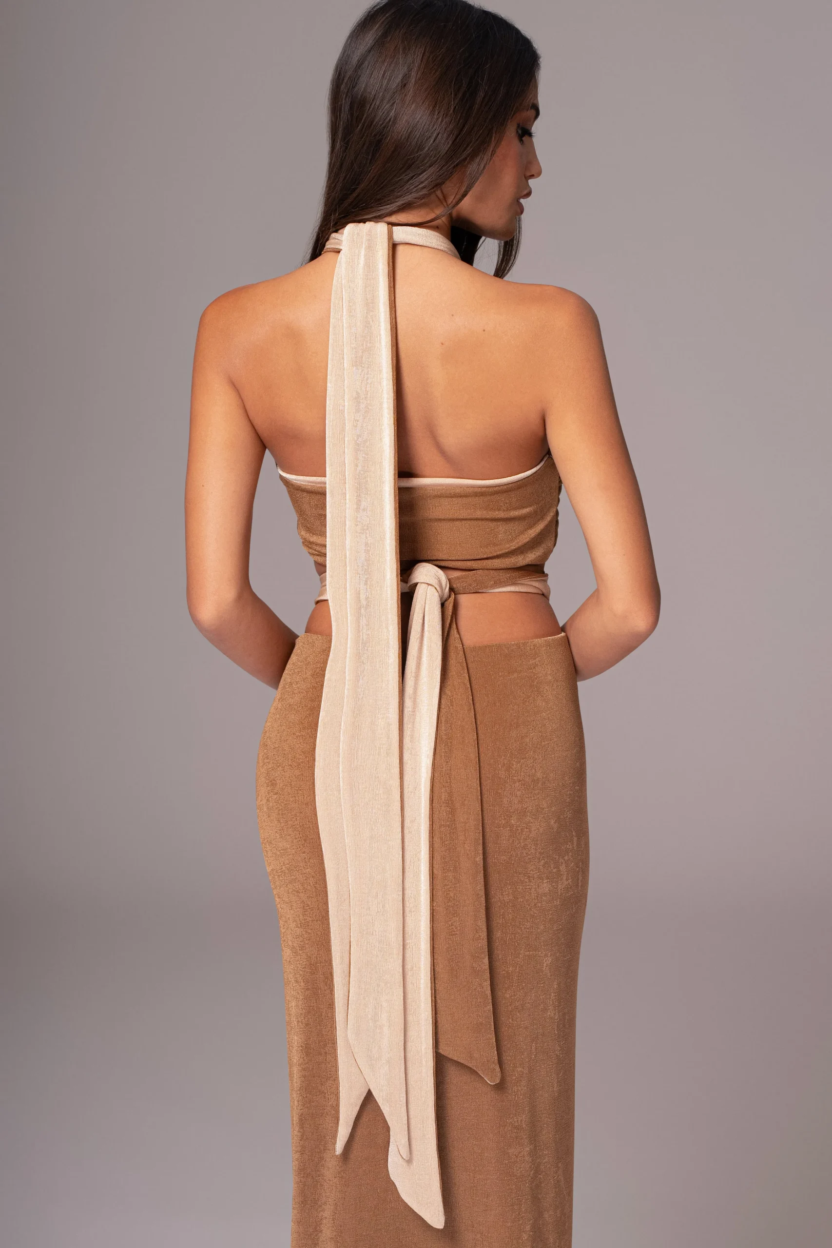 brownbeige_venus_reversib_30.webp JLUXLABEL Brown/Beige Venus Reversible Skirt Set