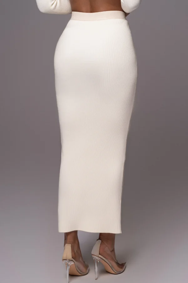JLUXLABEL Buttercream Anise Ribbed Skirt Set