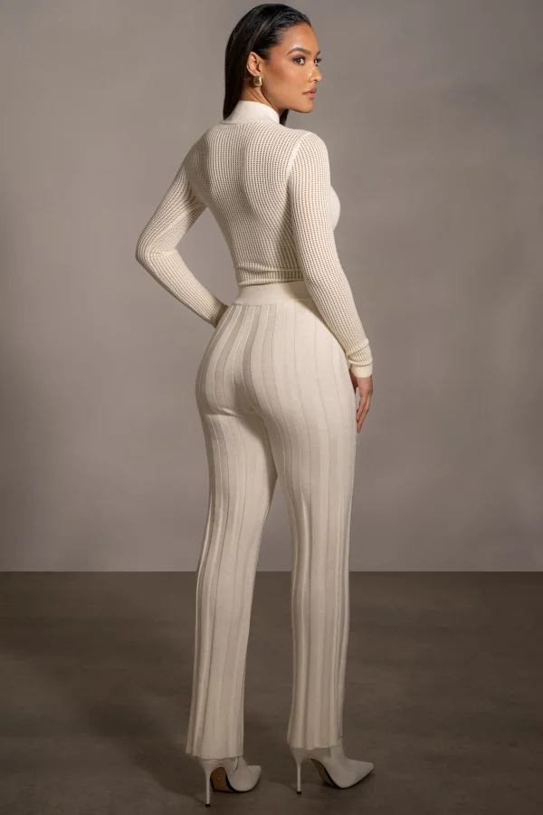 JLUXLABEL Buttercream Darcey Ribbed Pants