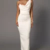 JLUXLABEL Buttercream Denim Krishna One Shoulder Maxi Dress