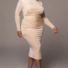 JLUXLABEL Buttercream Kara Mock Neck Dress