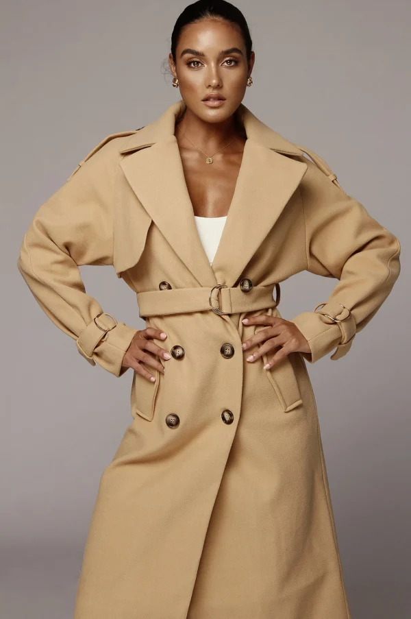 JLUXLABEL Camel Beverly Trench Coat