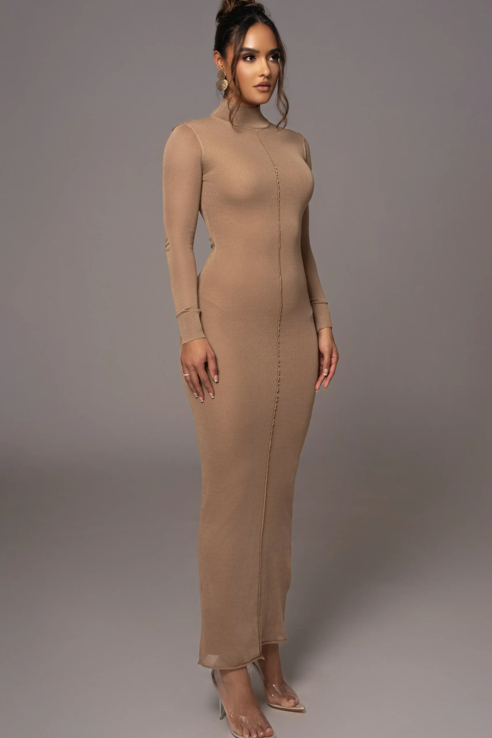 camel_fame_mock_neck_maxi_3.webp JLUXLABEL Camel Fame Mock Neck Maxi Dress