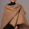 JLUXLABEL Camel Felt And Faux Leather Shawl