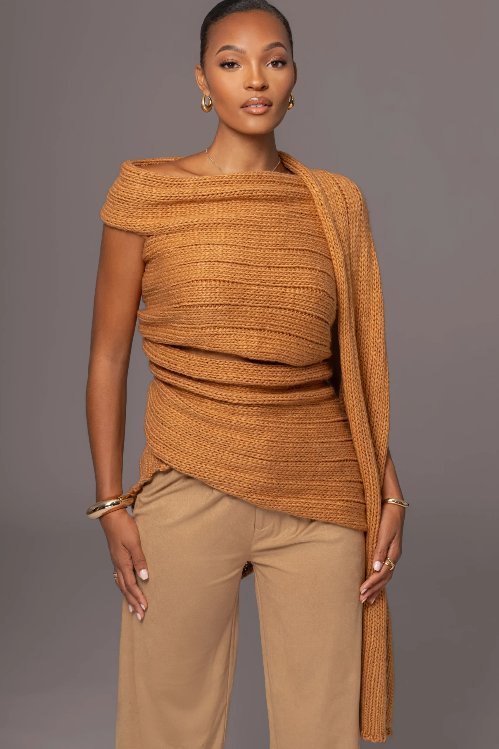 camel_soft_life_cable_kni_0.webp JLUXLABEL Camel Soft Life Cable Knit Sweater Top