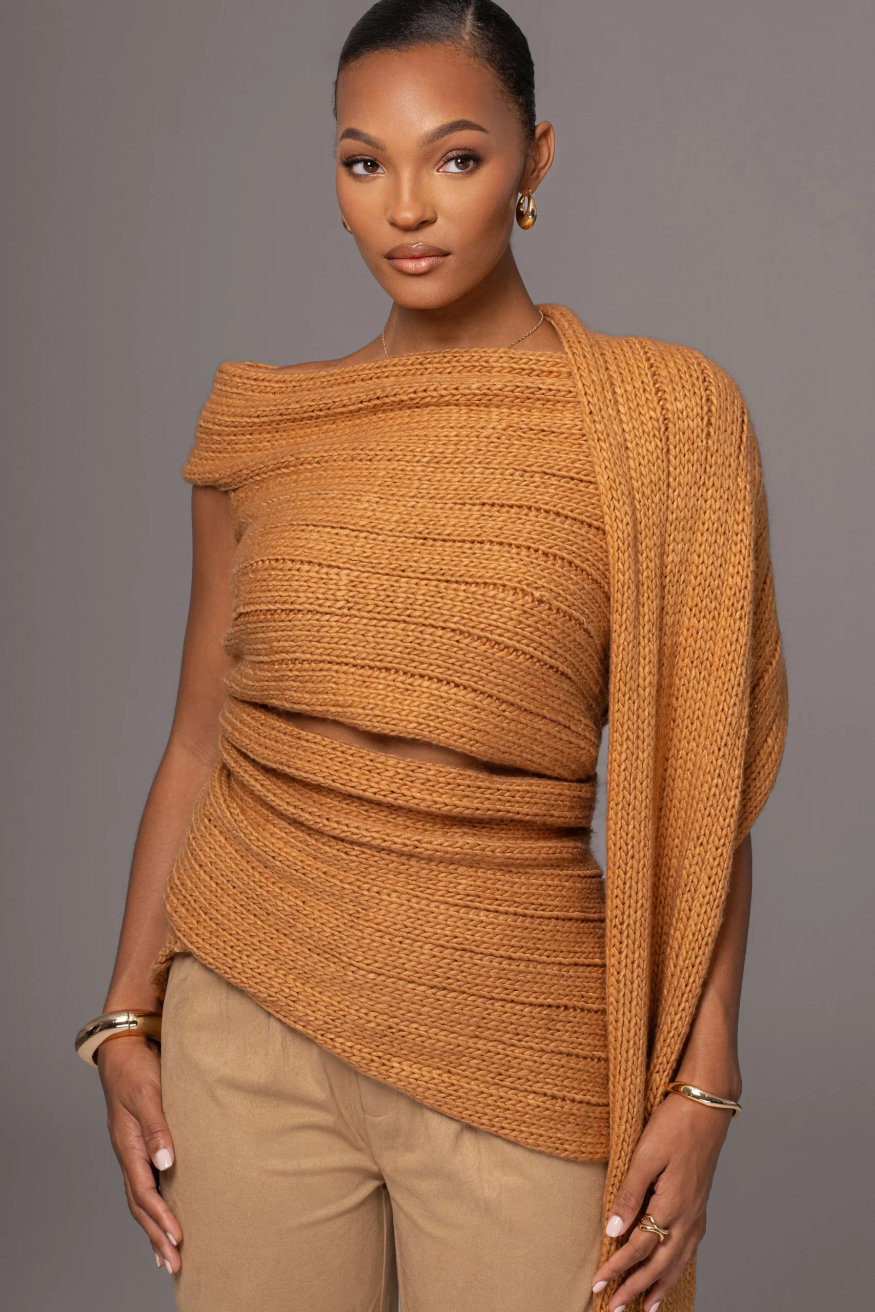 camel_soft_life_cable_kni_15.webp JLUXLABEL Camel Soft Life Cable Knit Sweater Top