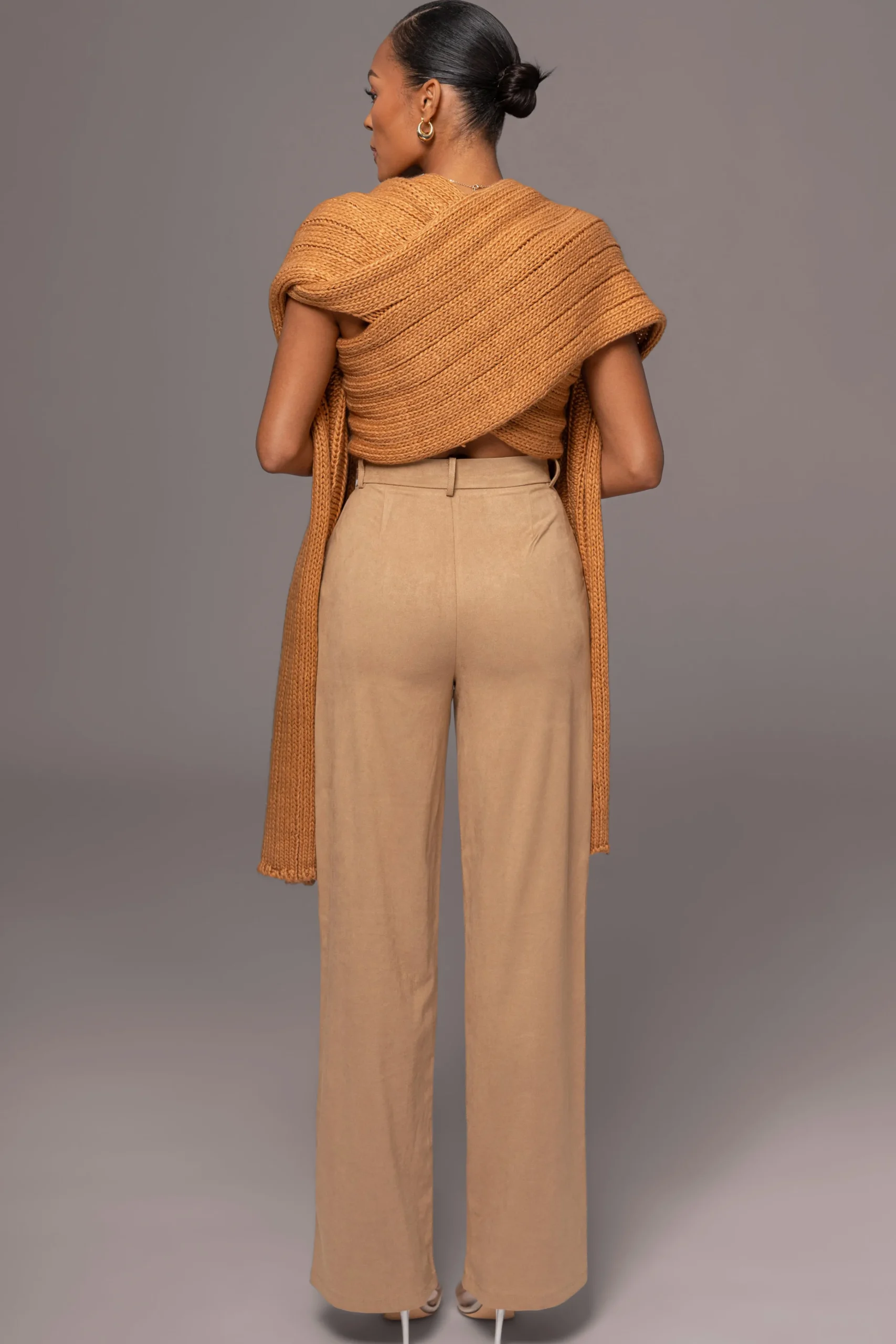camel_soft_life_cable_kni_3.webp JLUXLABEL Camel Soft Life Cable Knit Sweater Top