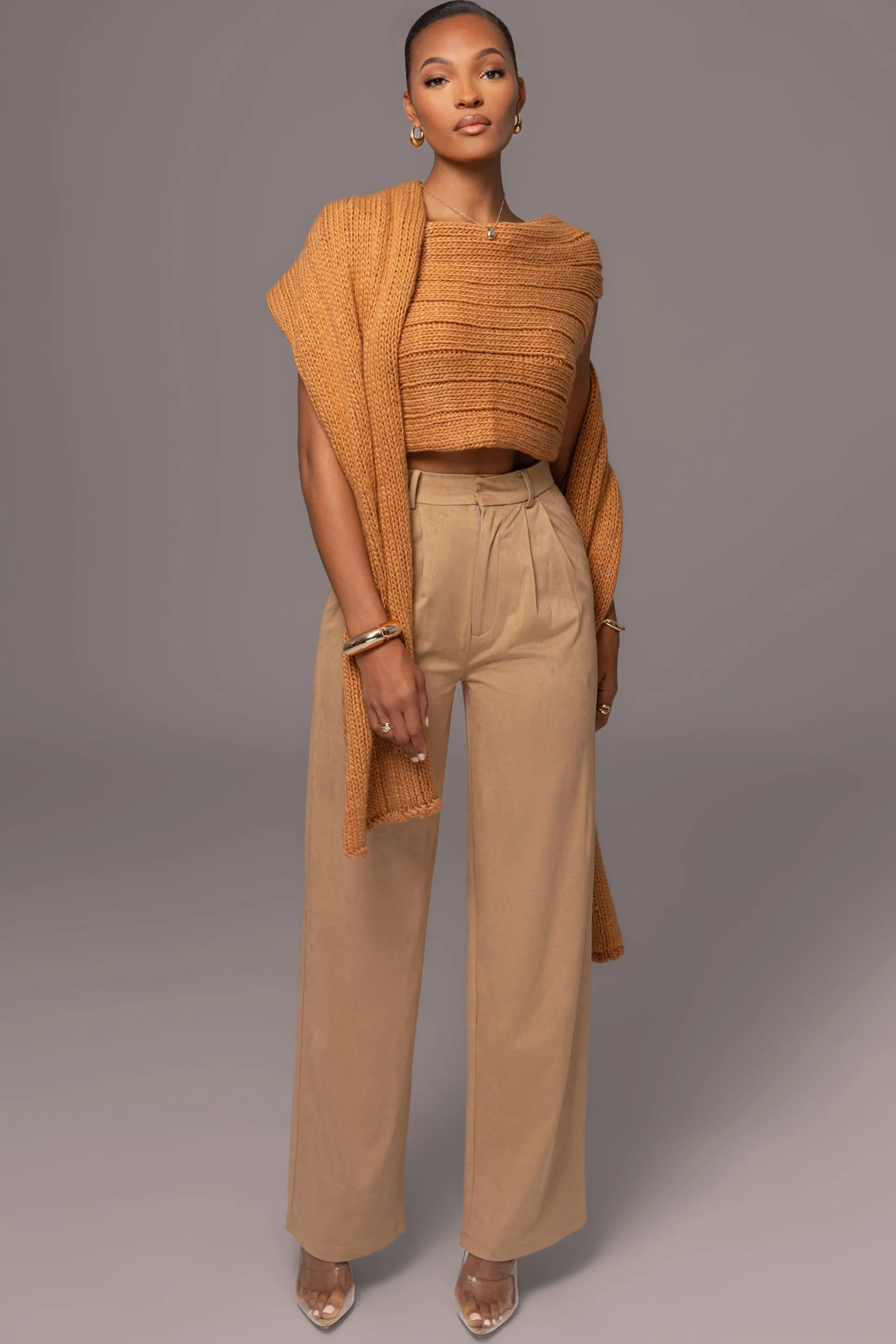 camel_soft_life_cable_kni_4.webp JLUXLABEL Camel Soft Life Cable Knit Sweater Top