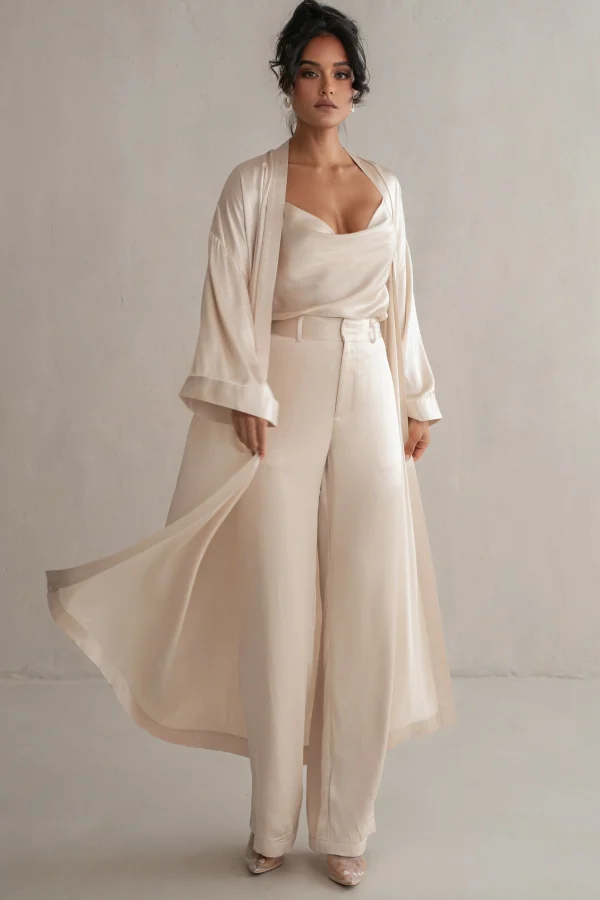 JLUXLABEL Champagne Ever After Satin Trousers