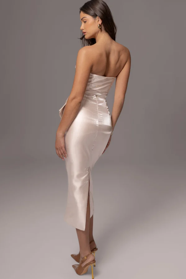 JLUXLABEL Champagne Gala Pleated Top