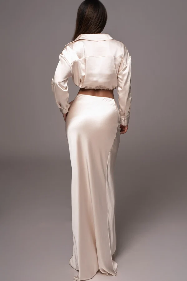 JLUXLABEL Champagne Kiah Button Up Top