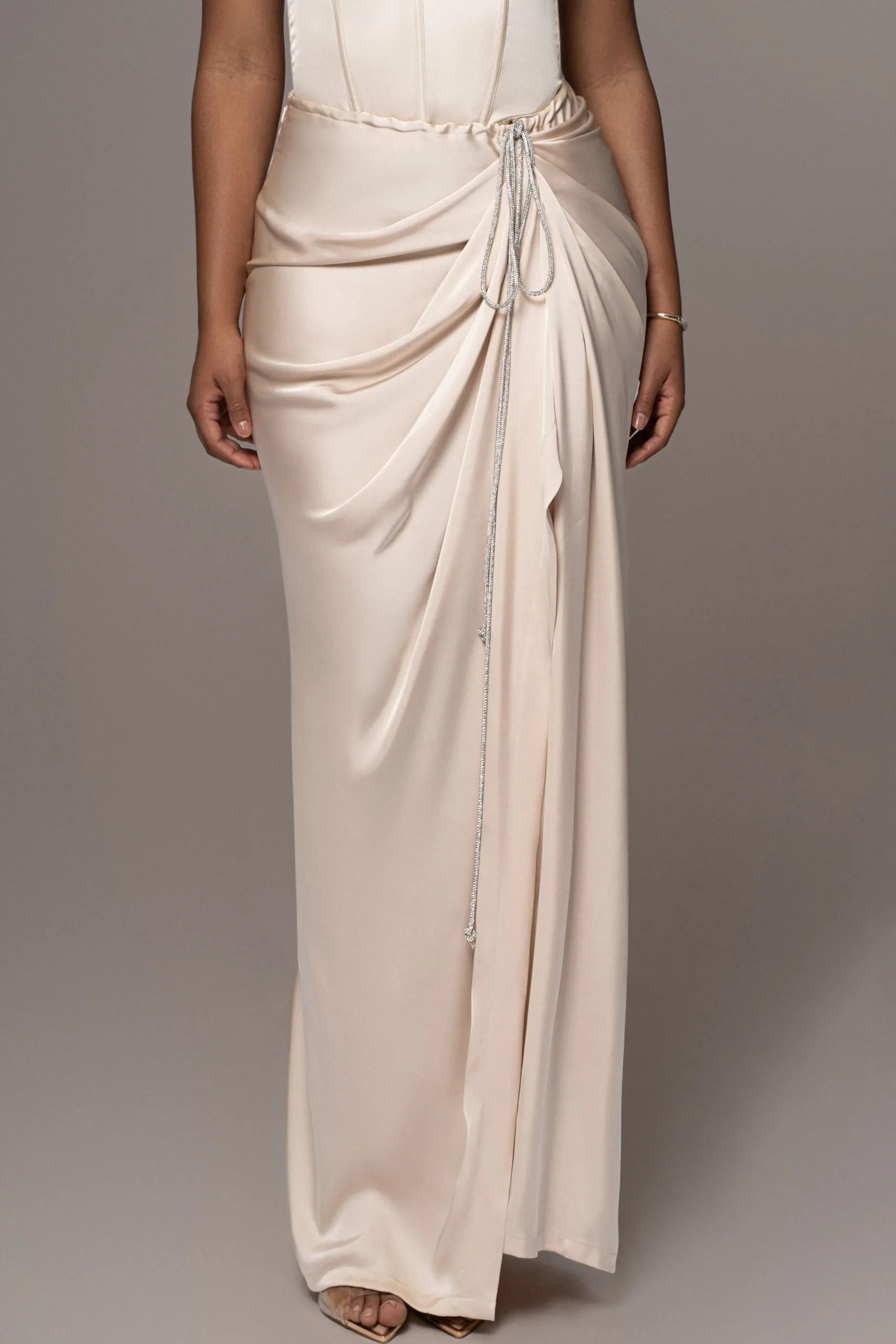 champagne_olea_satin_skir_0.webp JLUXLABEL Champagne Olea Satin Skirt