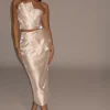 JLUXLABEL Champagne Reception Pleated Midi Skirt