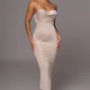 JLUXLABEL Champagne Visions Of You Midi Dress