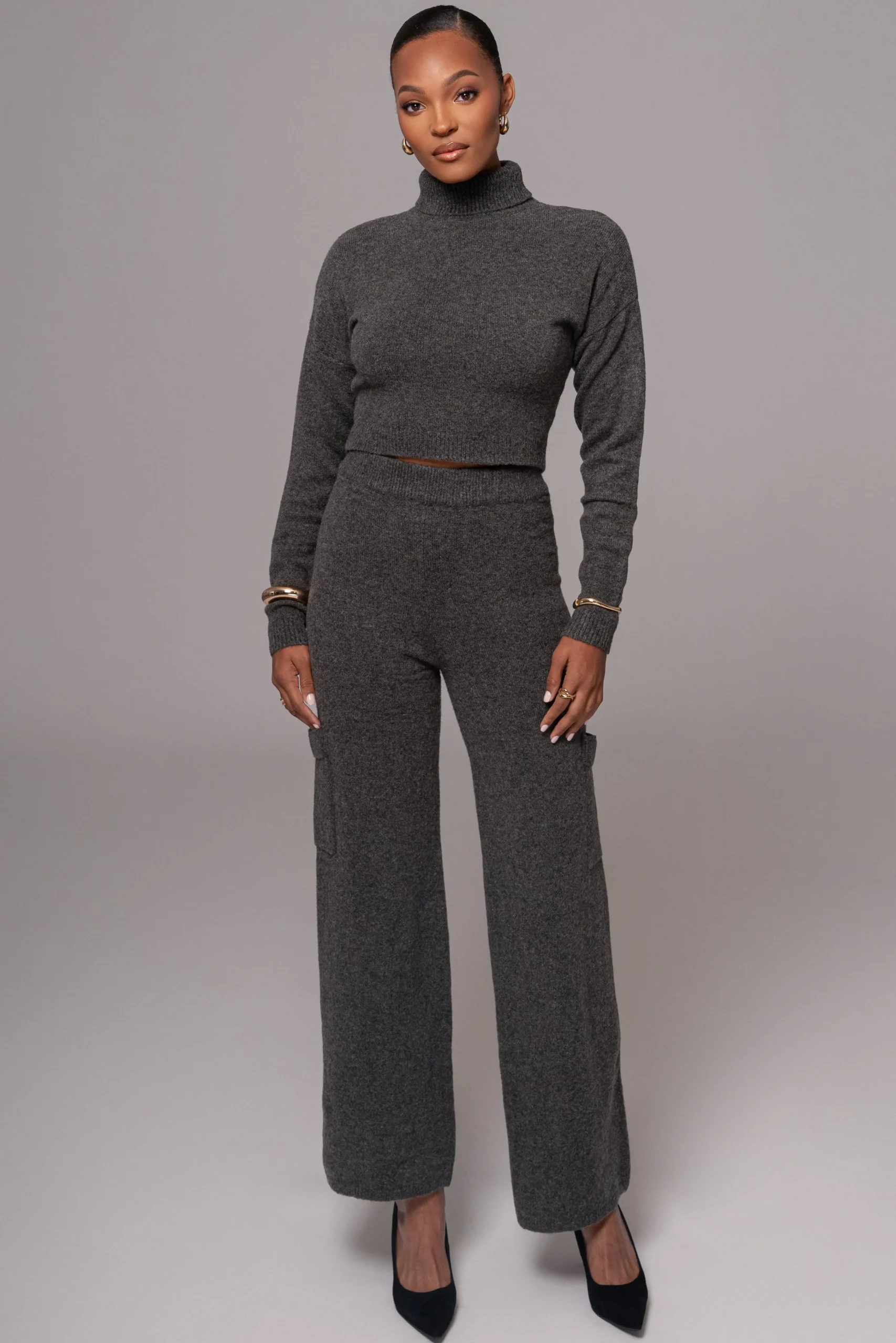 charcoal_chelsey_knit_pan_0.webp JLUXLABEL Charcoal Chelsey Knit Pant Set