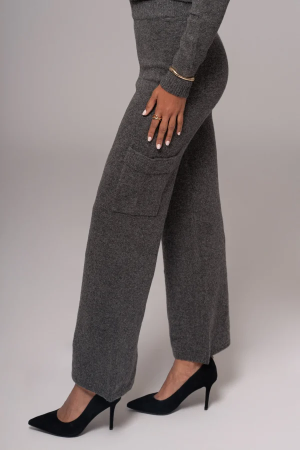 JLUXLABEL Charcoal Chelsey Knit Pant Set