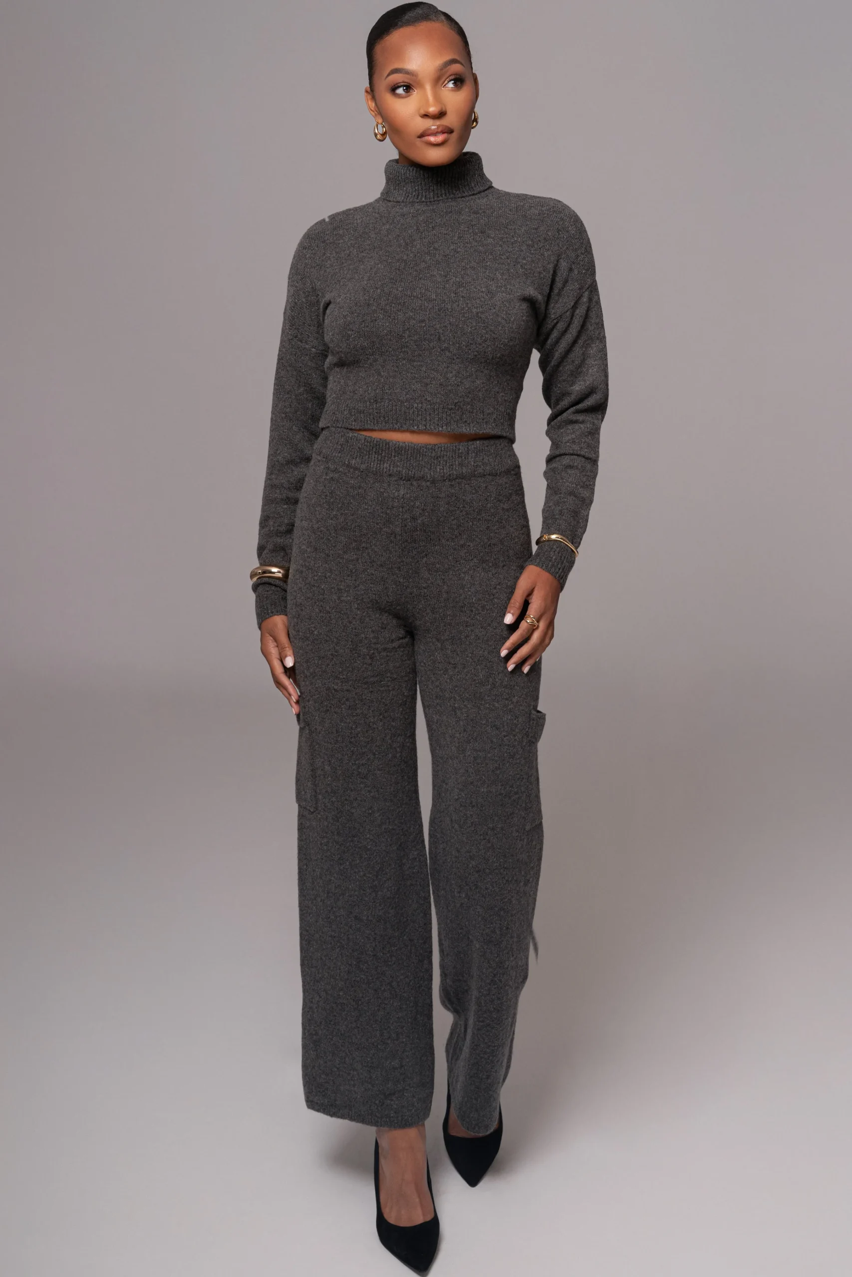 charcoal_chelsey_knit_pan_6.webp JLUXLABEL Charcoal Chelsey Knit Pant Set