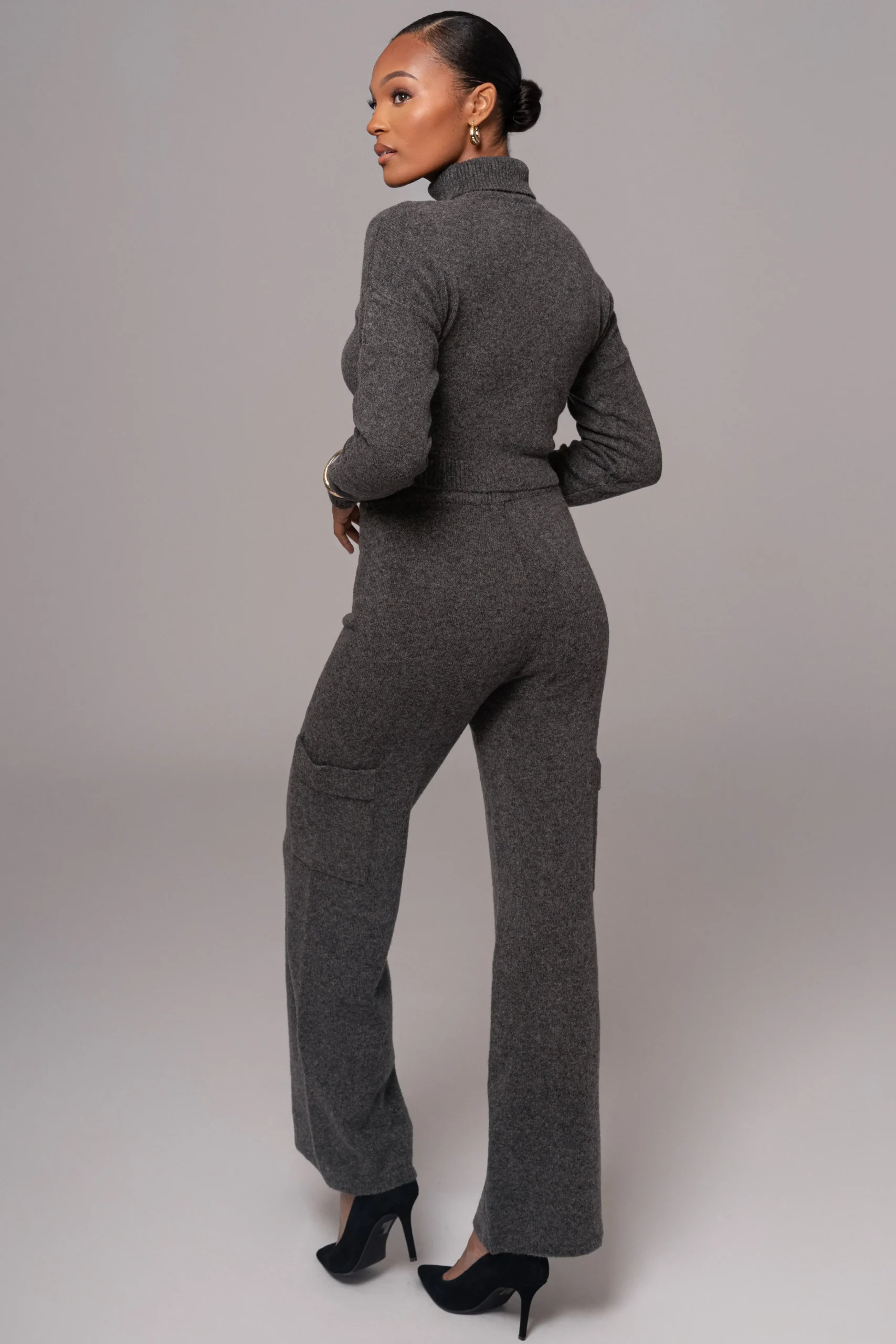 charcoal_chelsey_knit_pan_7.webp JLUXLABEL Charcoal Chelsey Knit Pant Set