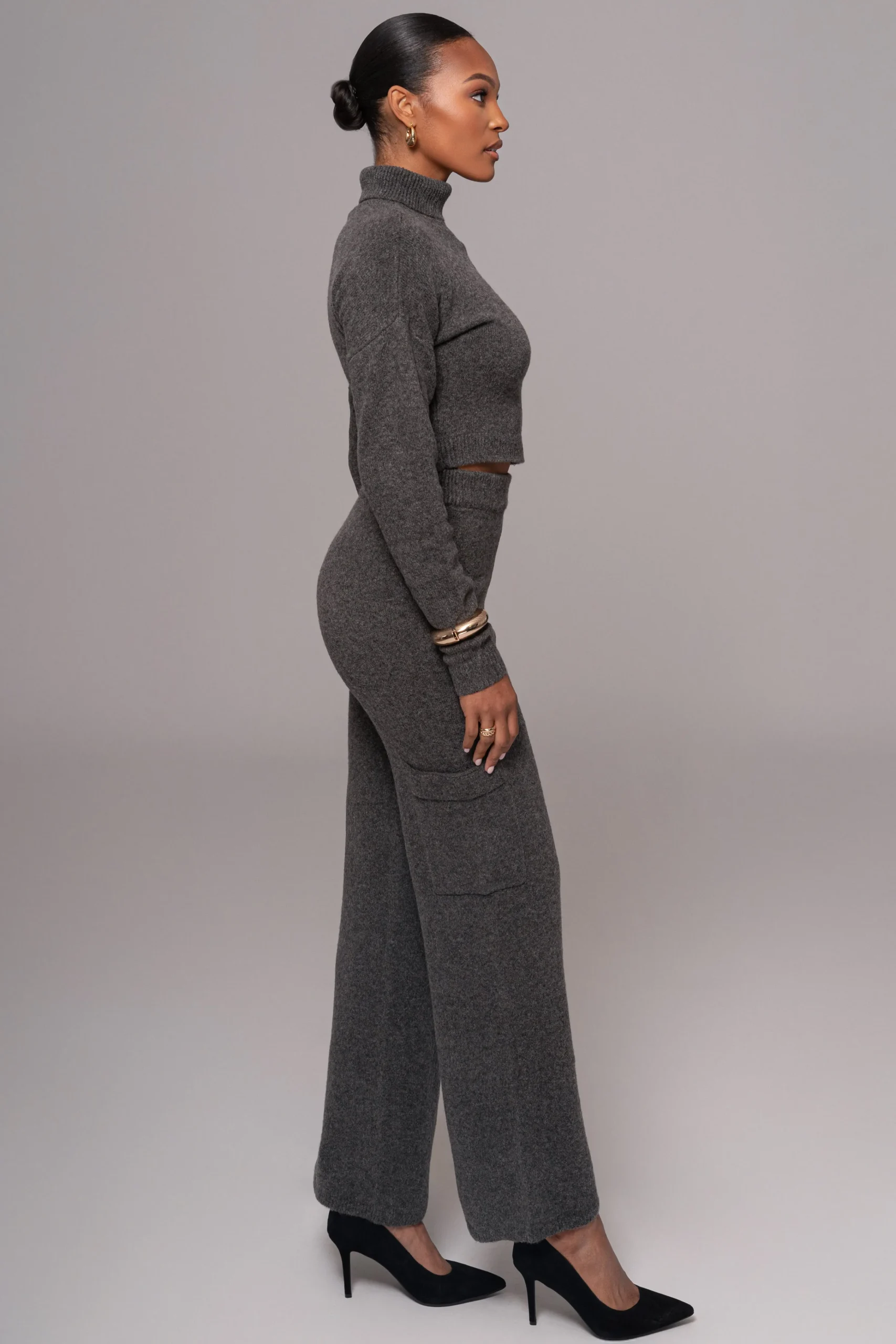 charcoal_chelsey_knit_pan_8.webp JLUXLABEL Charcoal Chelsey Knit Pant Set