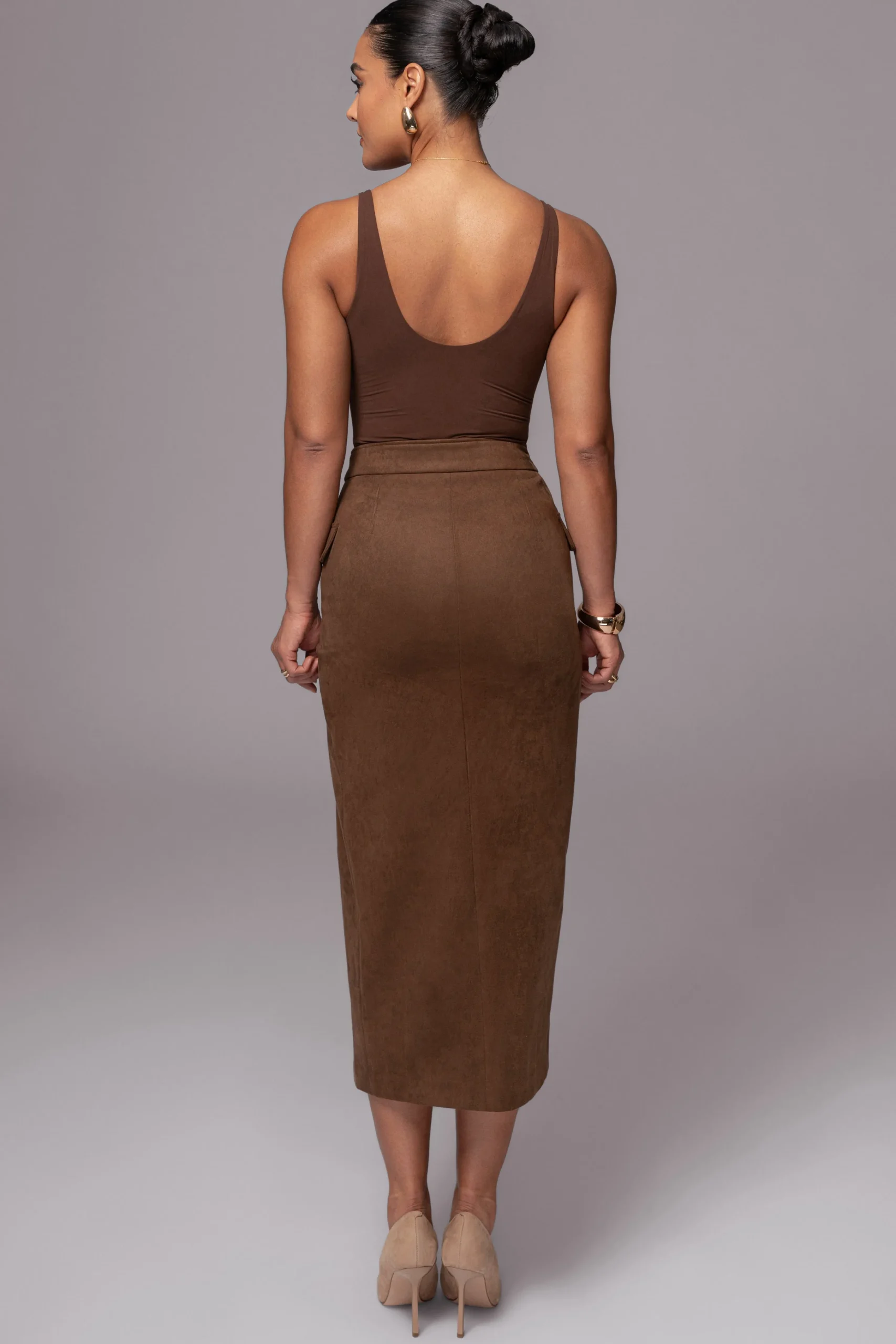 chocolate_audrey_suede_mi_9.webp JLUXLABEL Chocolate Audrey Suede Midi Skirt