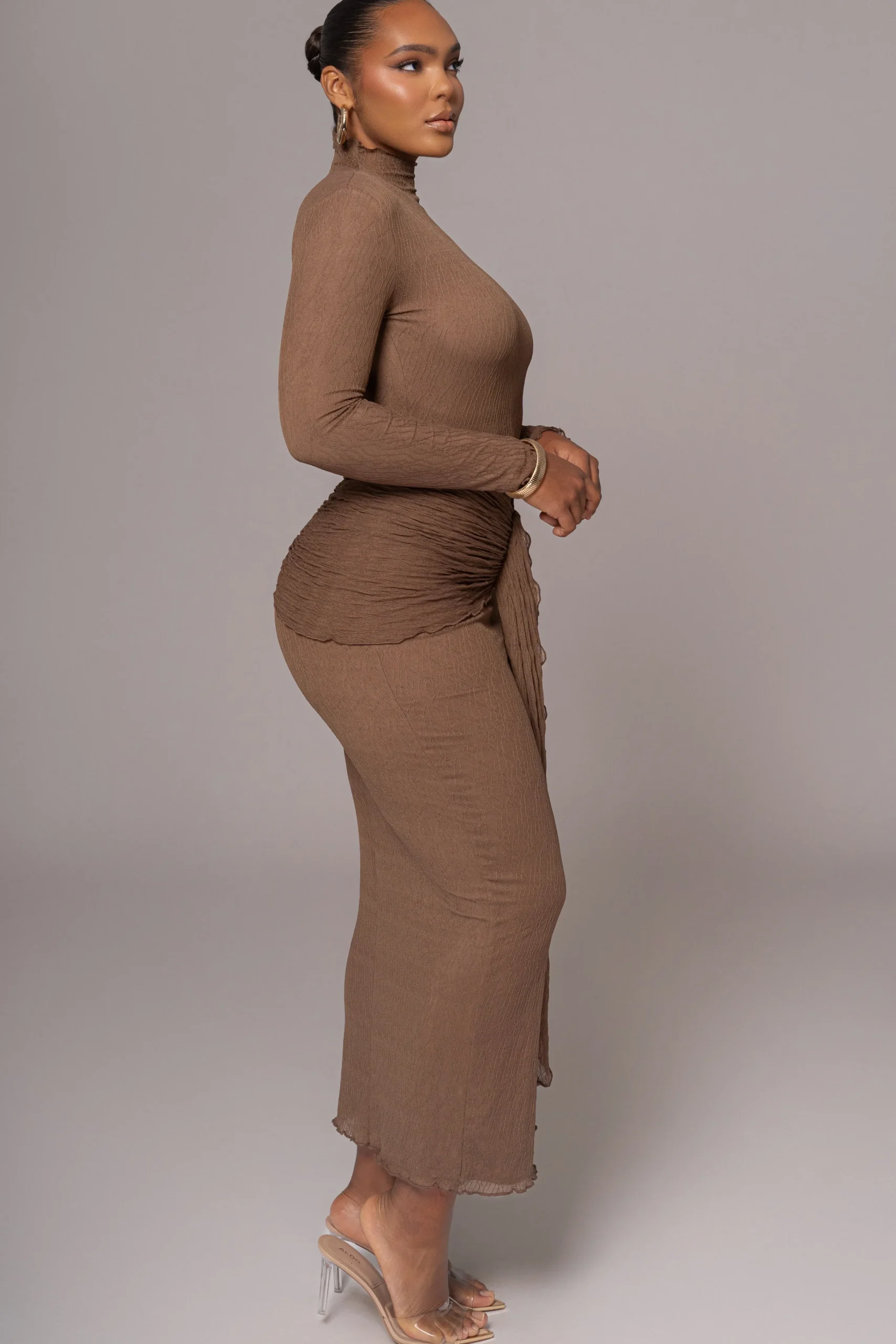 chocolate_drape_mock_neck_12.webp JLUXLABEL Chocolate Drape Mock Neck Dress