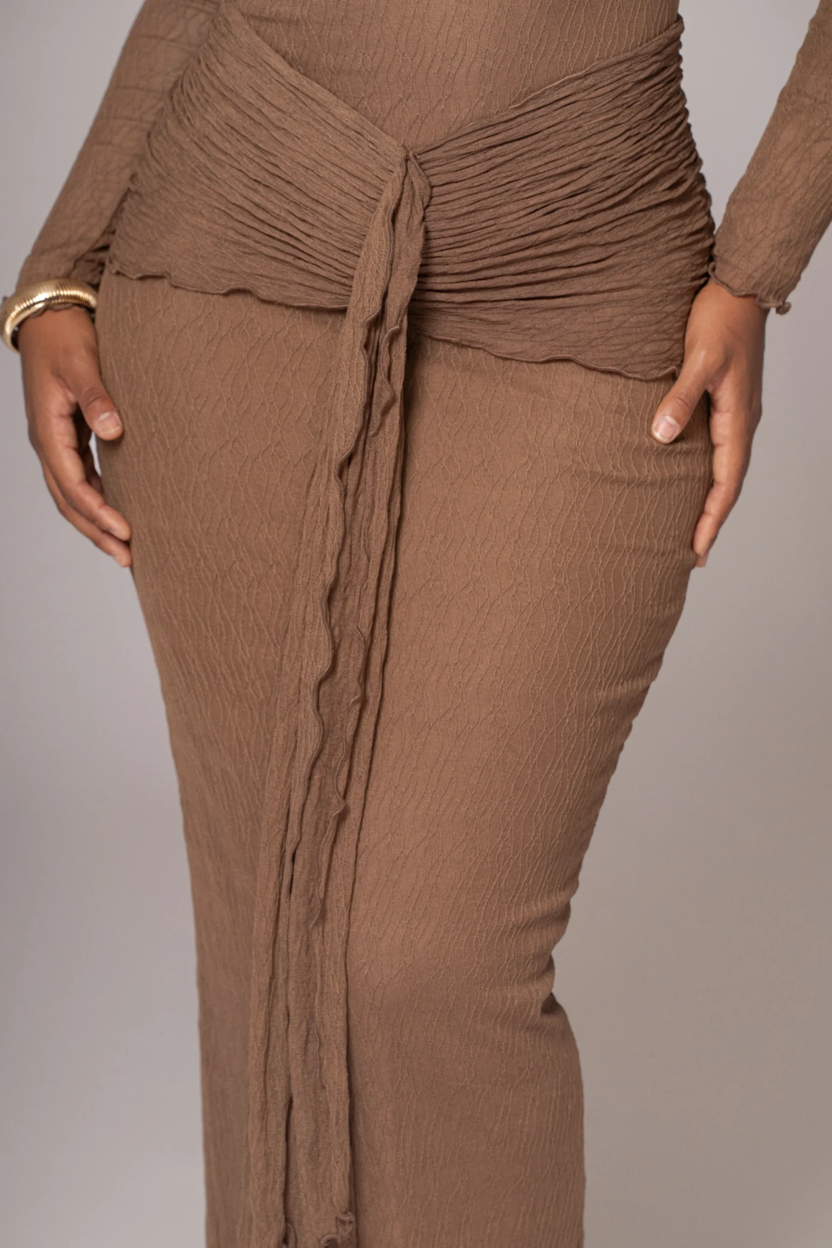 chocolate_drape_mock_neck_6.webp JLUXLABEL Chocolate Drape Mock Neck Dress
