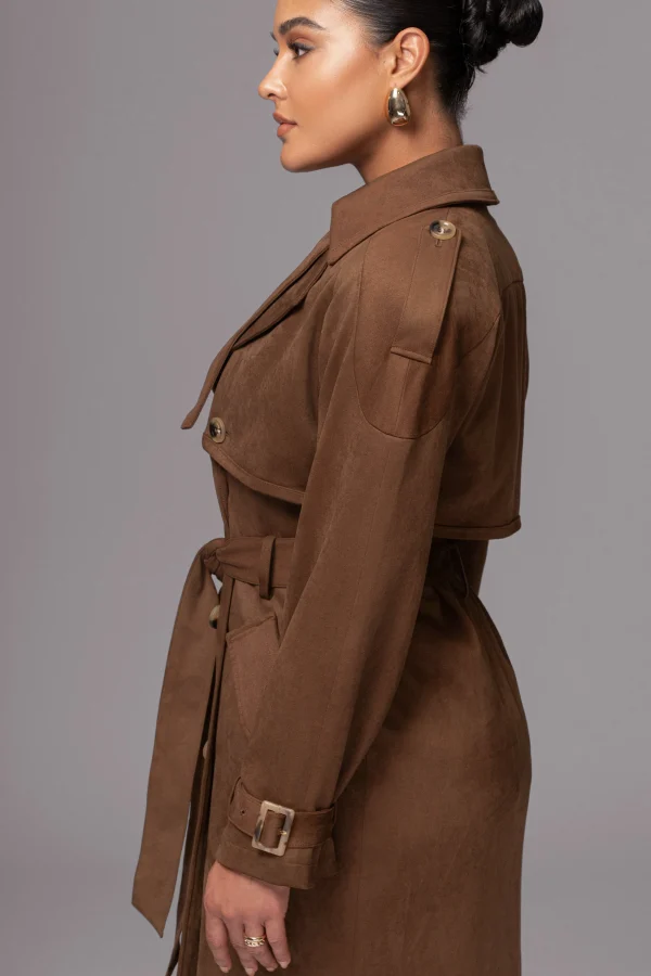 JLUXLABEL Chocolate Elite Suede Coat