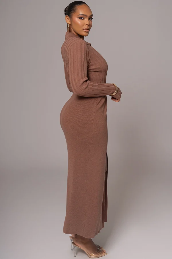JLUXLABEL Chocolate Emma Knit Maxi Dress