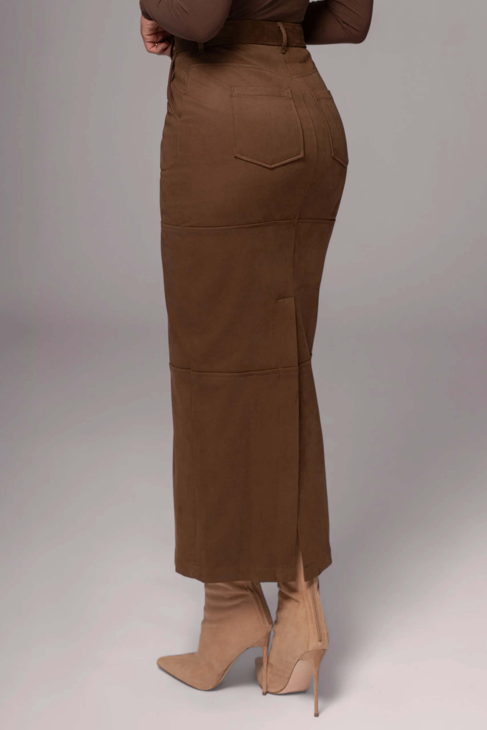 chocolate_joy_suede_maxi__9.webp JLUXLABEL Chocolate Joy Suede Maxi Skirt