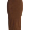 JLUXLABEL Chocolate Phoenix Suede Skirt