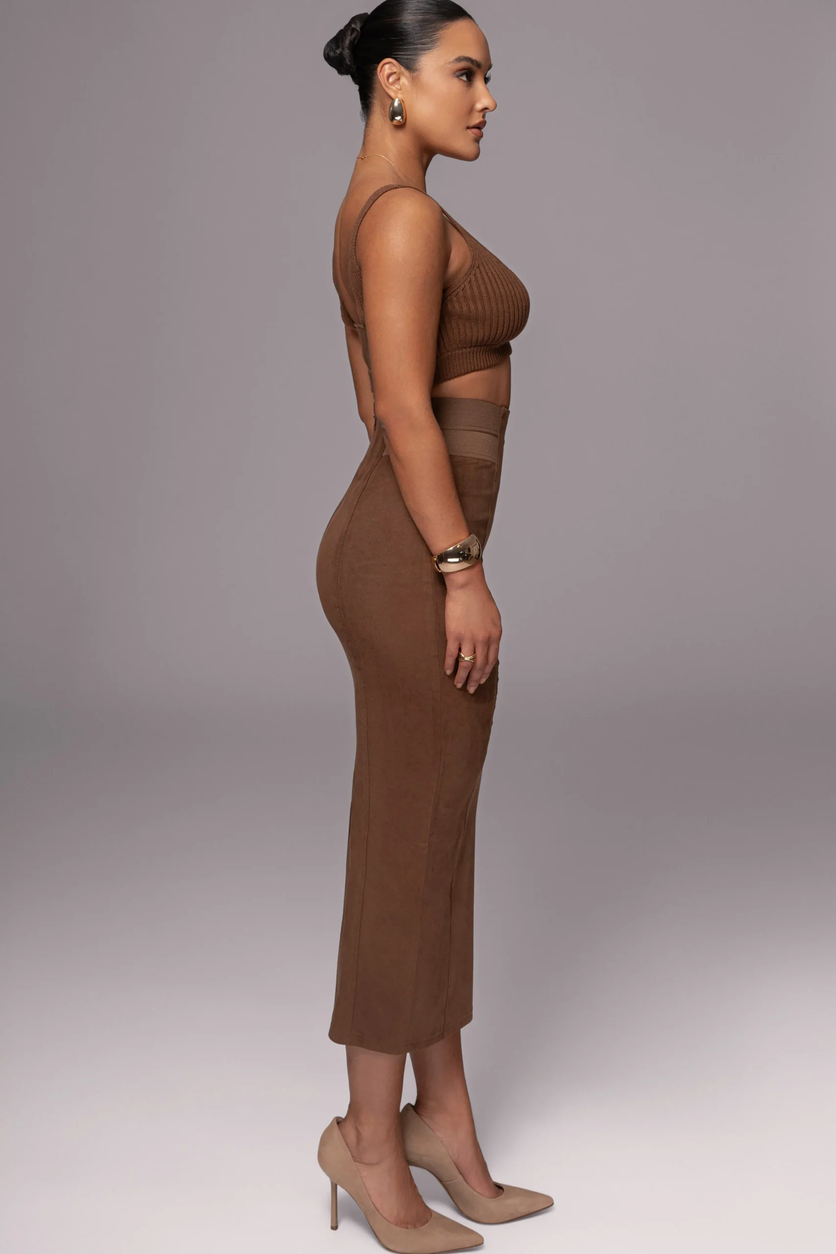 chocolate_phoenix_suede_s_4.webp JLUXLABEL Chocolate Phoenix Suede Skirt