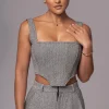 JLUXLABEL Classic Herringbone Corset Top