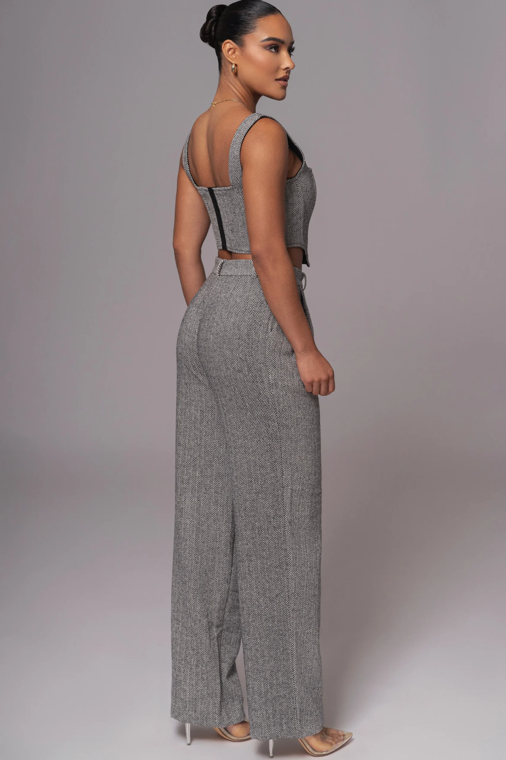 classic_herringbone_corse_10.webp JLUXLABEL Classic Herringbone Corset Top