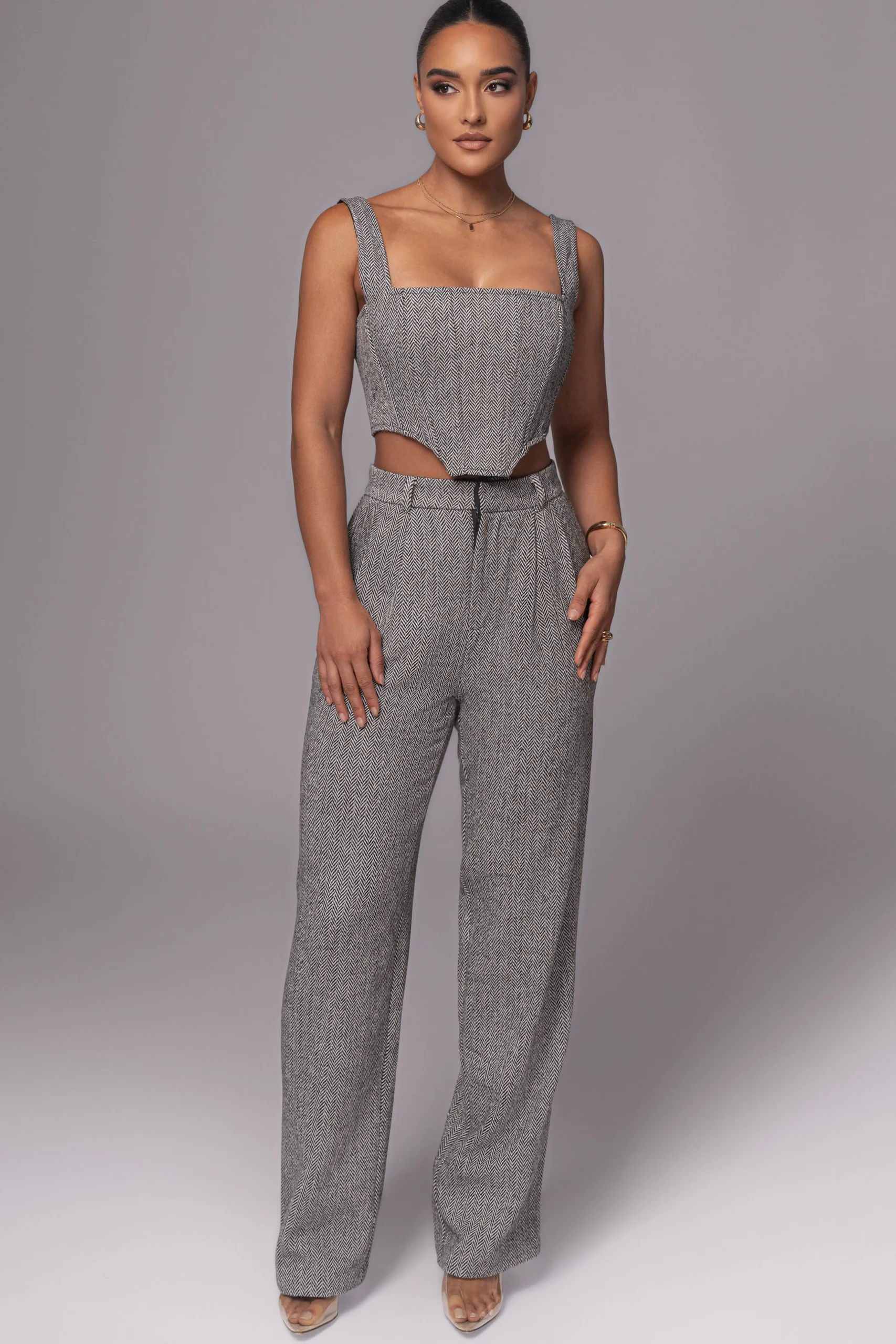 classic_herringbone_corse_2.webp JLUXLABEL Classic Herringbone Corset Top