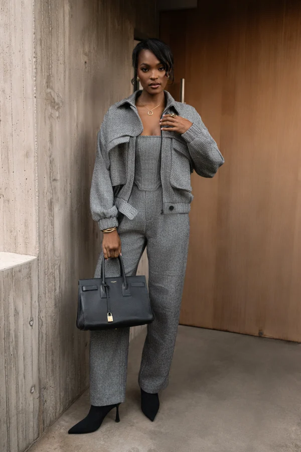 JLUXLABEL Classic Herringbone Trousers
