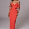 JLUXLABEL Coral Brighter Days Linen Maxi Dress