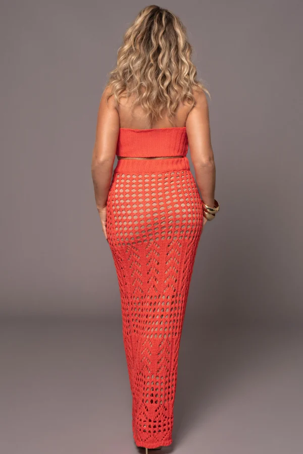 JLUXLABEL Coral Caribbean Skies Skirt Set