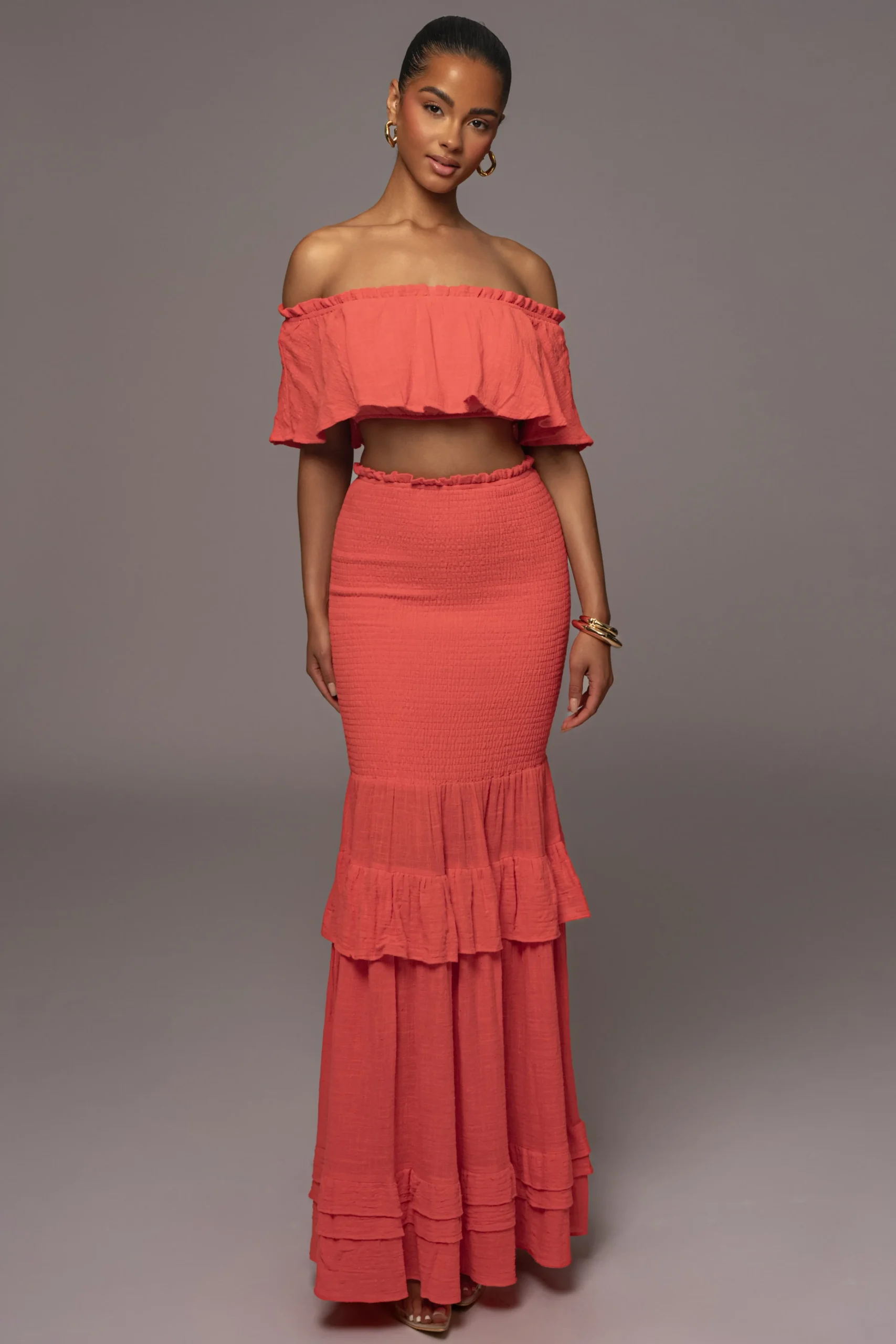 coral_sienna_ruffled_skir_1.webp JLUXLABEL Coral Sienna Ruffled Skirt Set