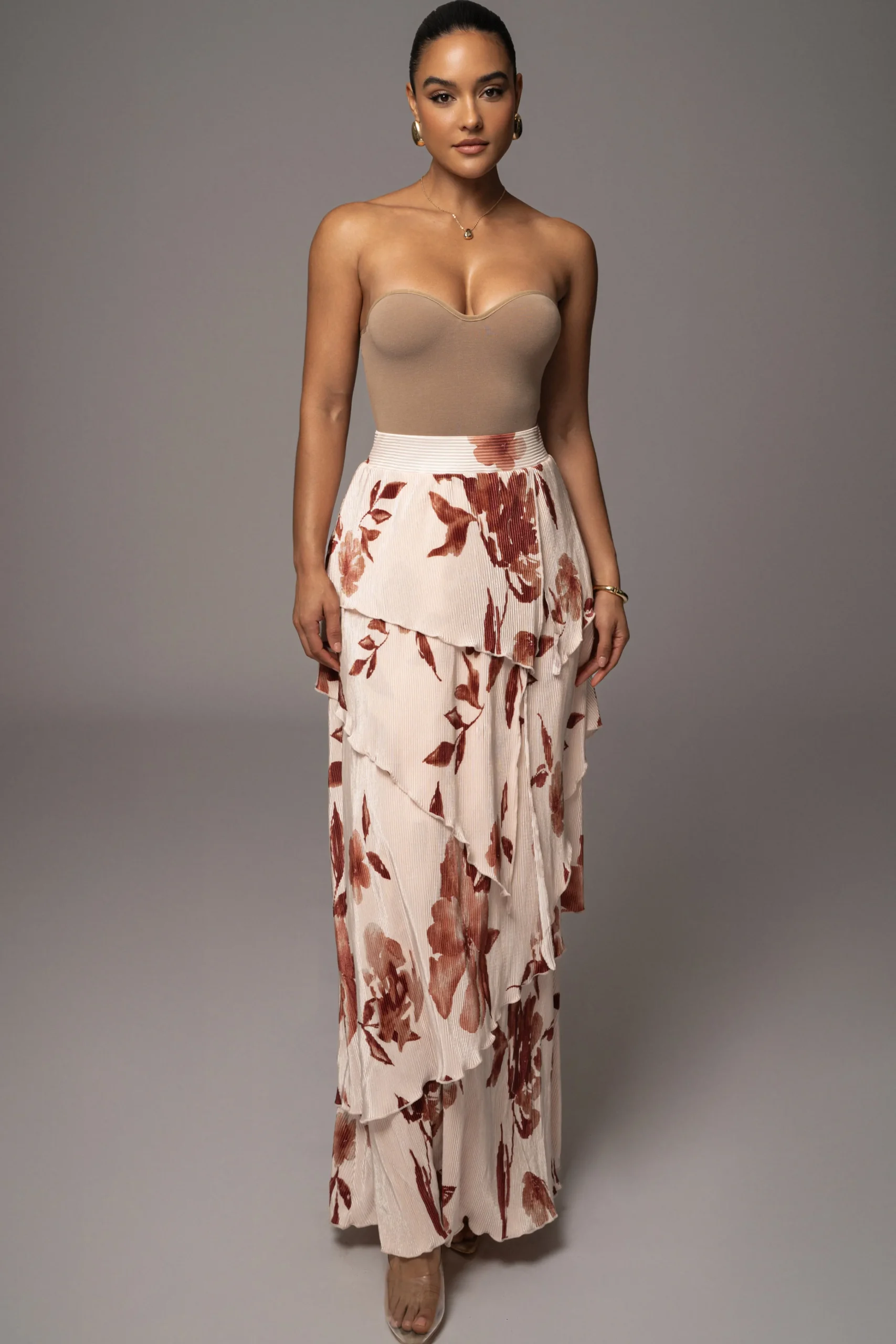 cream_floral_kamira_tiere_0.webp JLUXLABEL Cream Floral Kamira Tiered Skirt