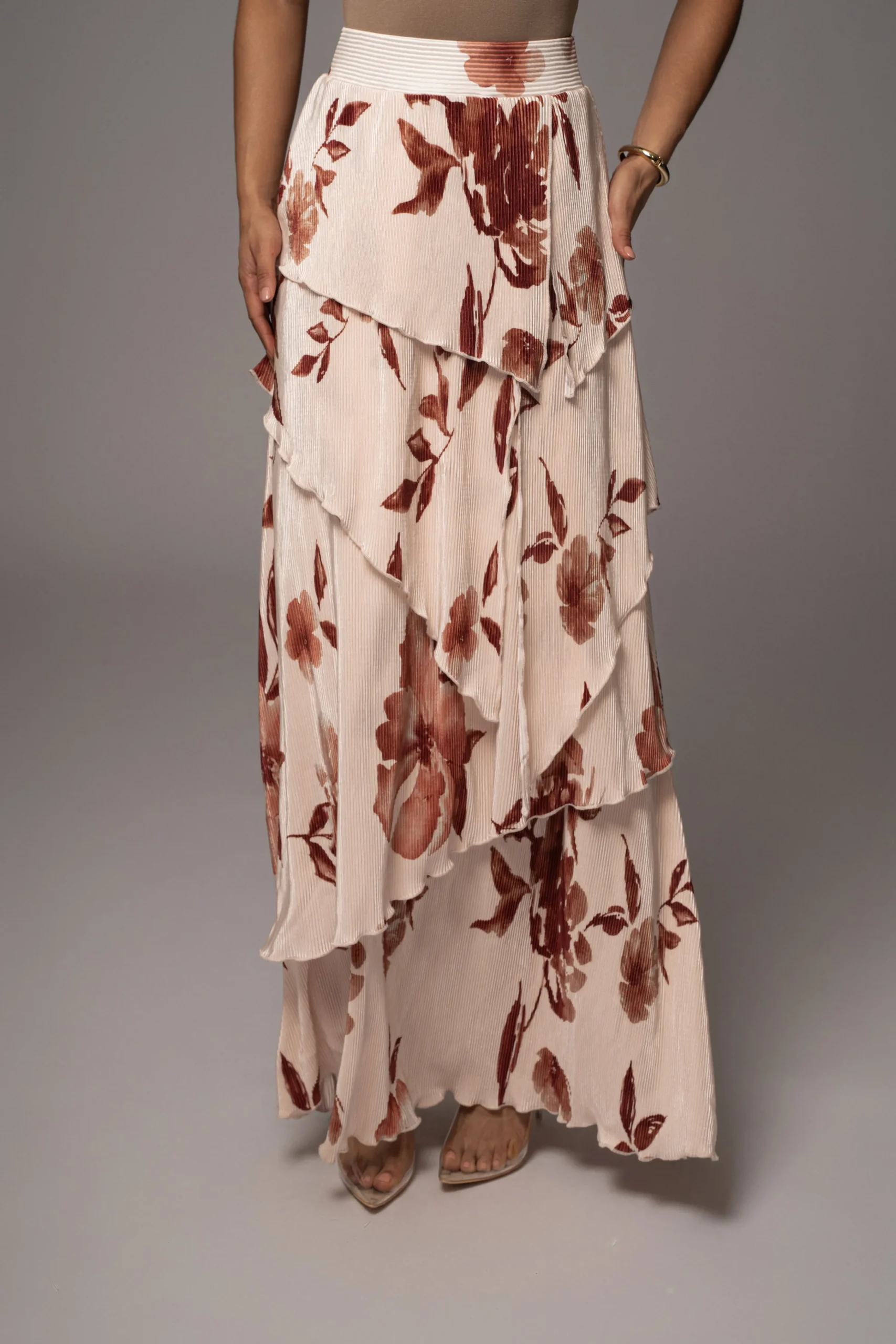 cream_floral_kamira_tiere_1.webp JLUXLABEL Cream Floral Kamira Tiered Skirt
