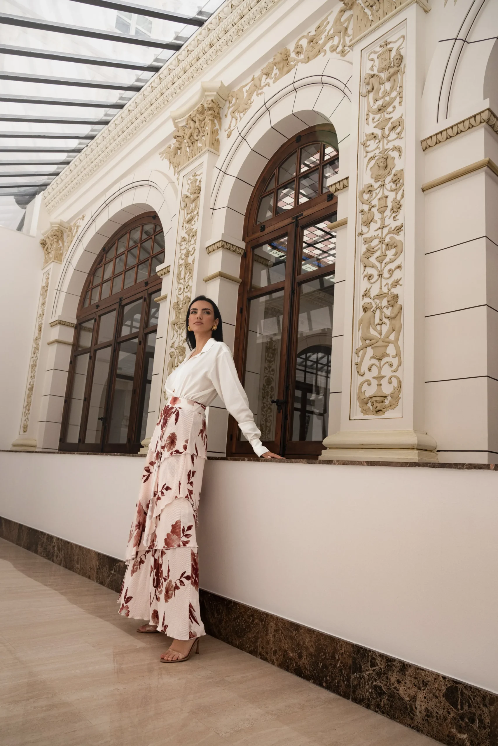 cream_floral_kamira_tiere_13.webp JLUXLABEL Cream Floral Kamira Tiered Skirt