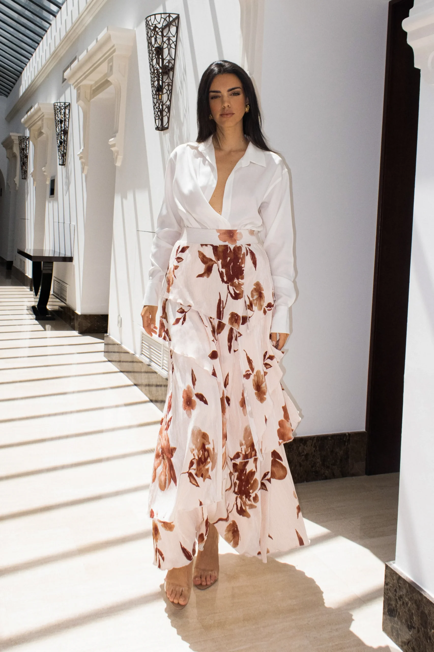 cream_floral_kamira_tiere_2.webp JLUXLABEL Cream Floral Kamira Tiered Skirt