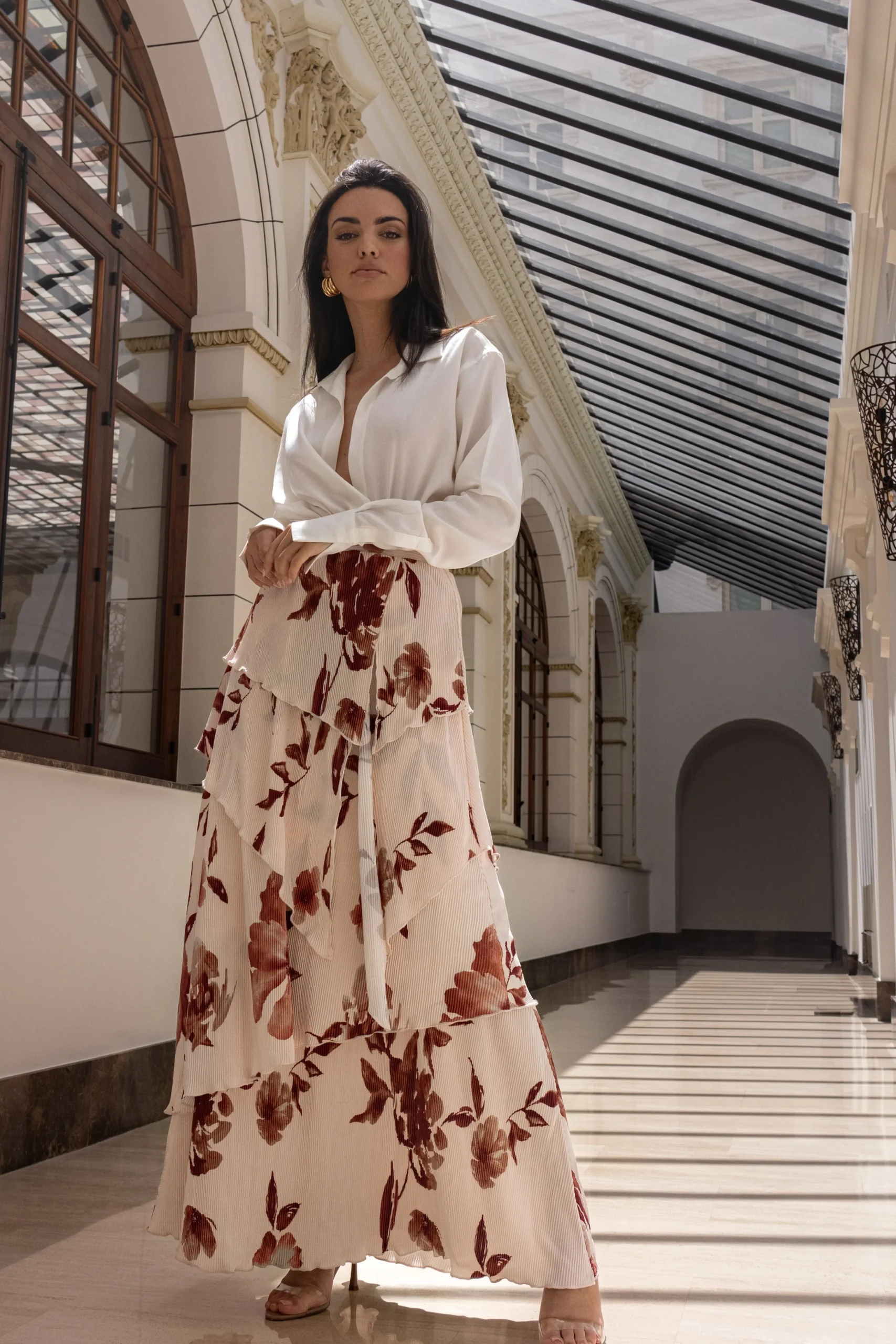 cream_floral_kamira_tiere_3.webp JLUXLABEL Cream Floral Kamira Tiered Skirt
