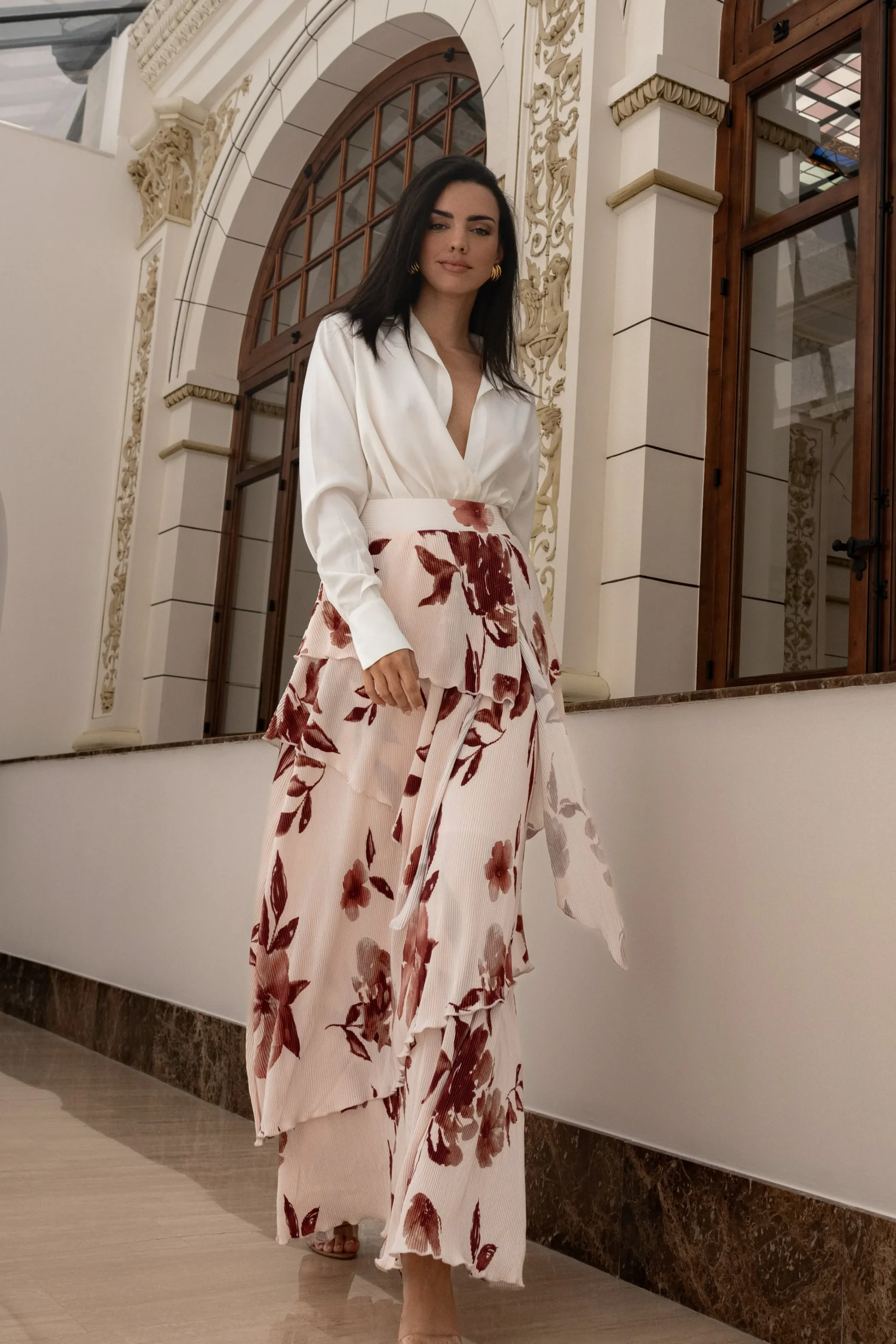 cream_floral_kamira_tiere_5.webp JLUXLABEL Cream Floral Kamira Tiered Skirt