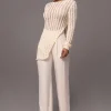 JLUXLABEL Cream Natalya Rib Knit Top