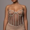 JLUXLABEL Dark Limited Edition Rhinestone Crystal Corset