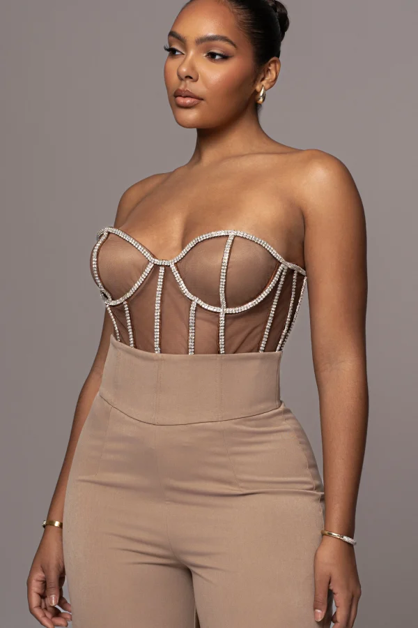 JLUXLABEL Dark Limited Edition Rhinestone Crystal Corset