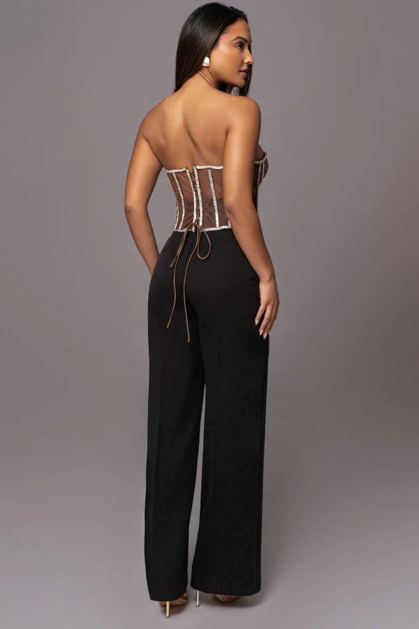 JLUXLABEL Dark Limited Edition Rhinestone Crystal Corset