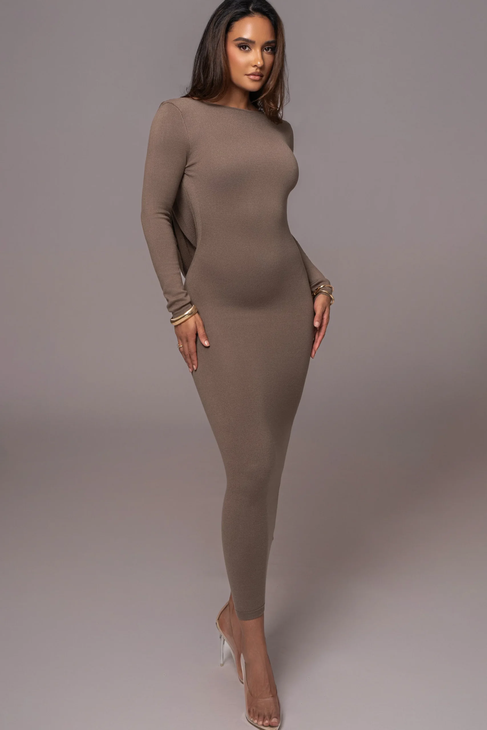 deep_olive_heavenly_knit__7.webp JLUXLABEL Deep Olive Heavenly Knit Maxi Dress